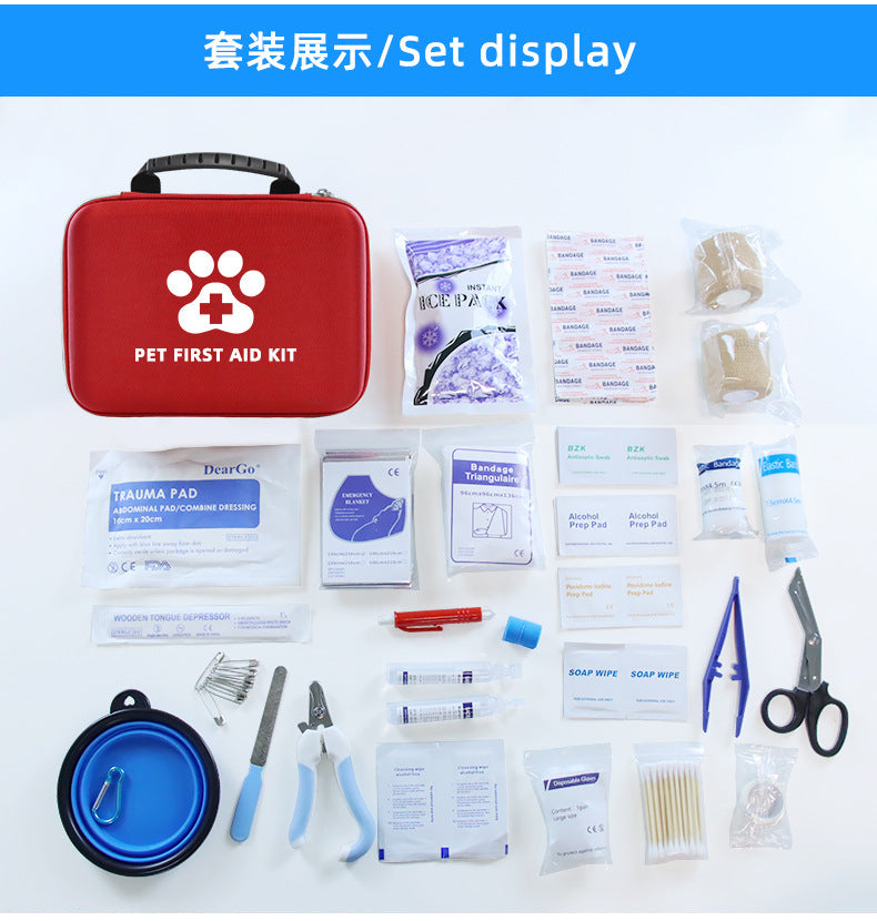 Household Portable Pet Emergency Wound Treatment Storage Bag Set