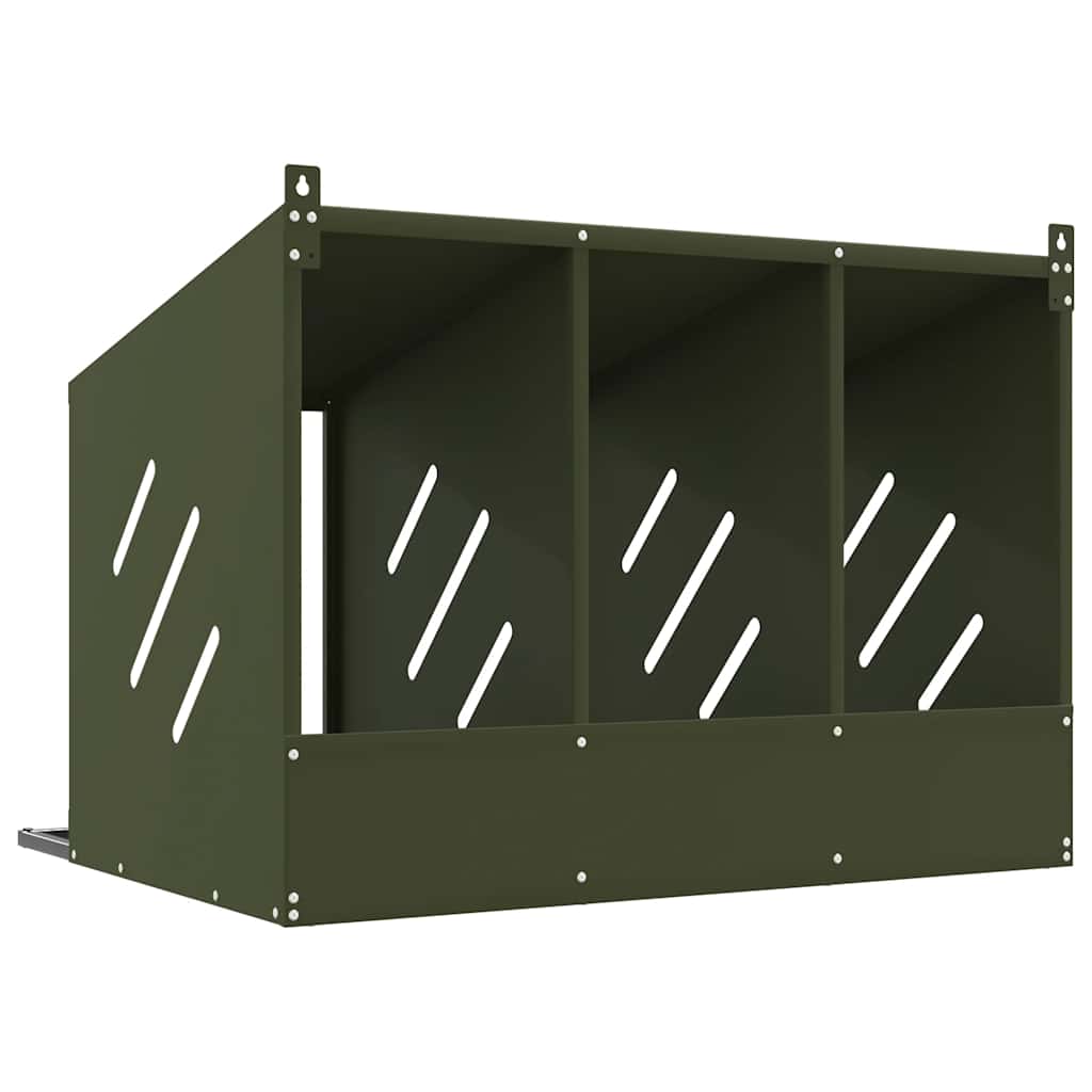 Chicken Nesting Box with 3 Compartments Olive Green   Chicken Nesting Box