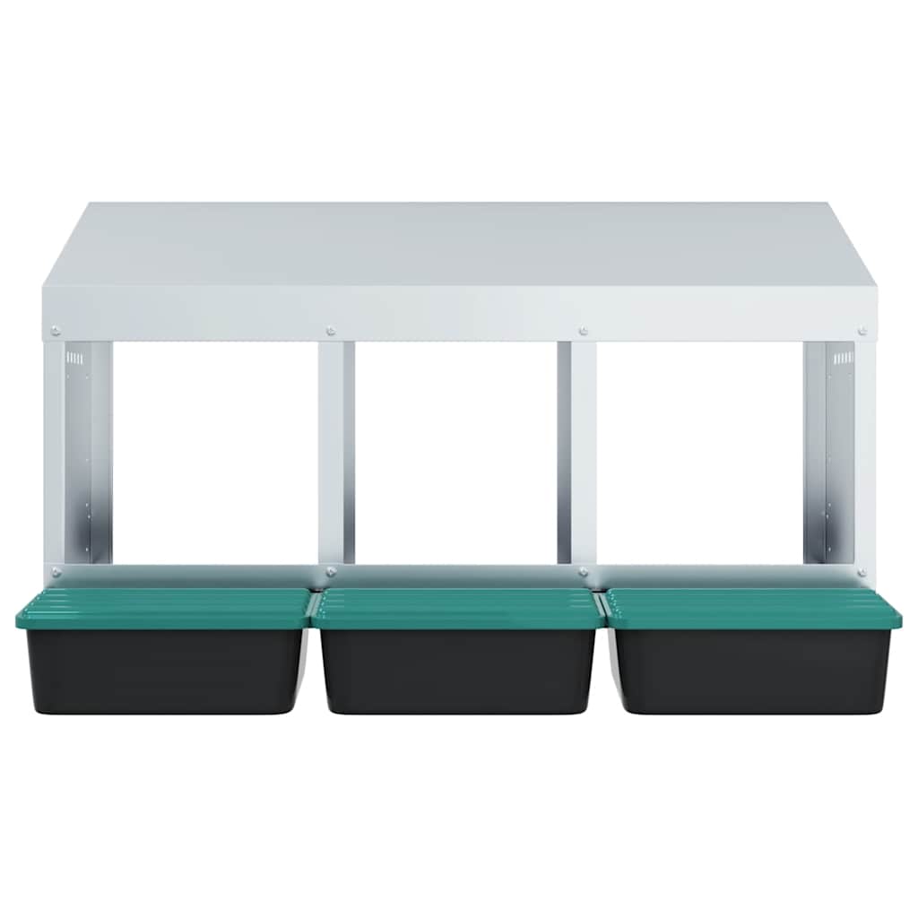 Chicken Nesting Box 3 Compartments Wall Mounted Galvanized