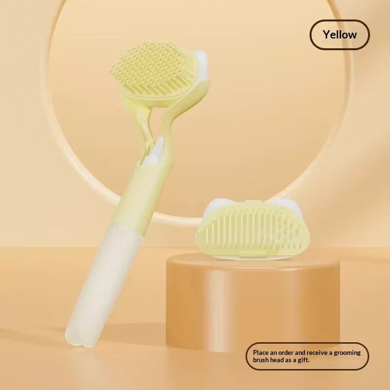 3 in 1 Pet Grooming Tool A Cleaning Brush With A Push button Design