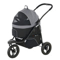 3 In 1 Pet Jogging Stroller For Small Dogs And Cats With Detachable Carrier, Storage Basket, Gray