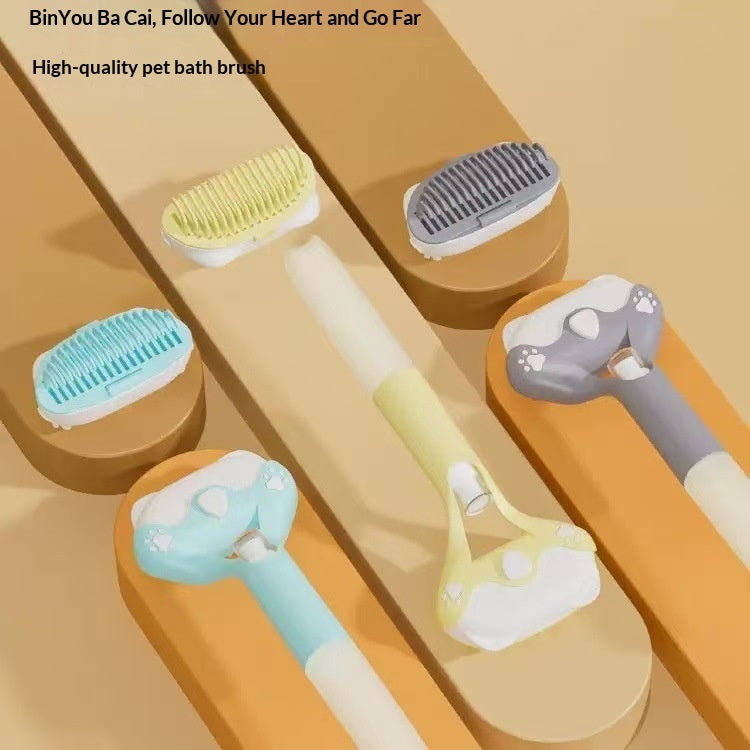 3 in 1 Pet Grooming Tool A Cleaning Brush With A Push button Design