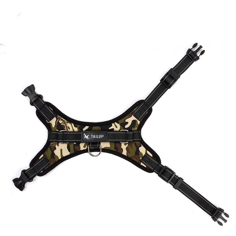 Pet Saddle Chest Strap Camouflage Outdoor Traction Dog Vest