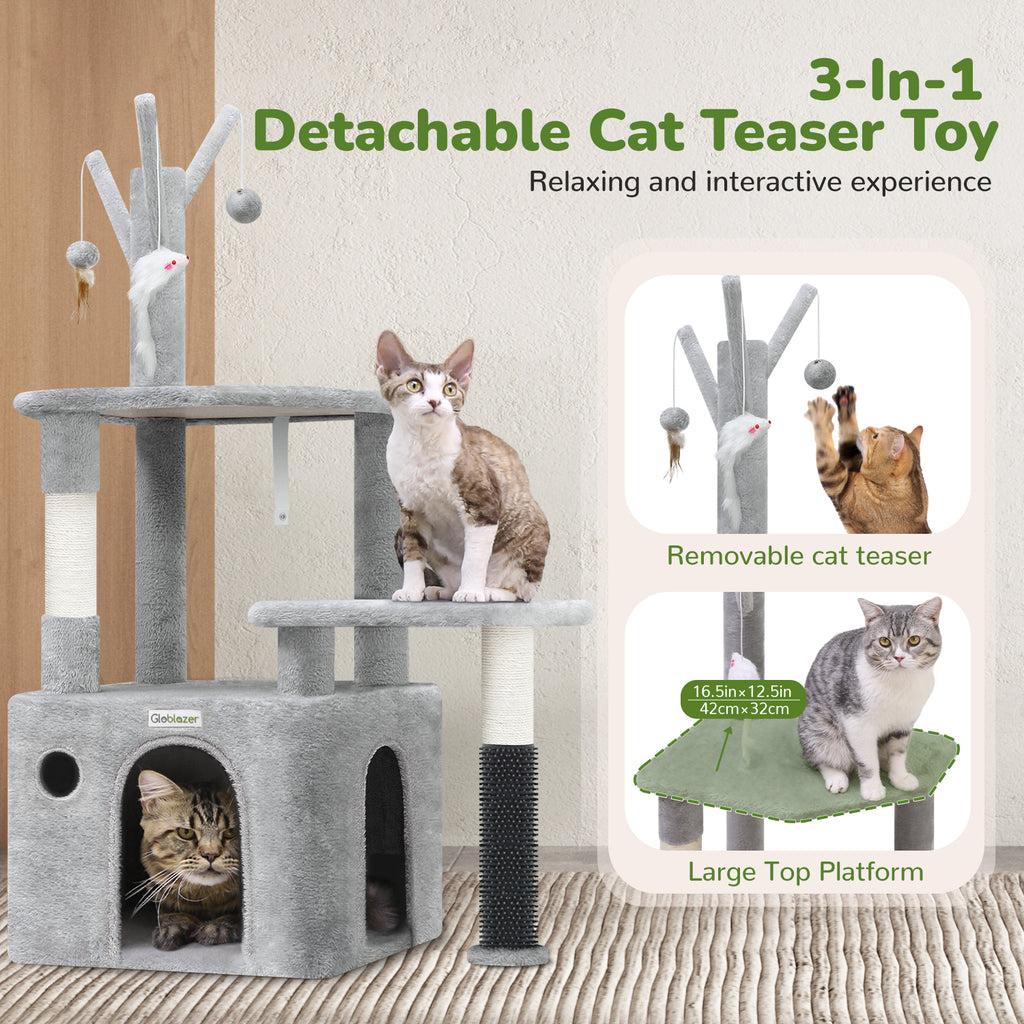 44 Inch Cat Climbing Frame Light Gray