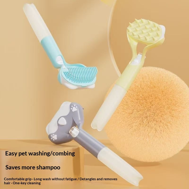3 in 1 Pet Grooming Tool A Cleaning Brush With A Push button Design