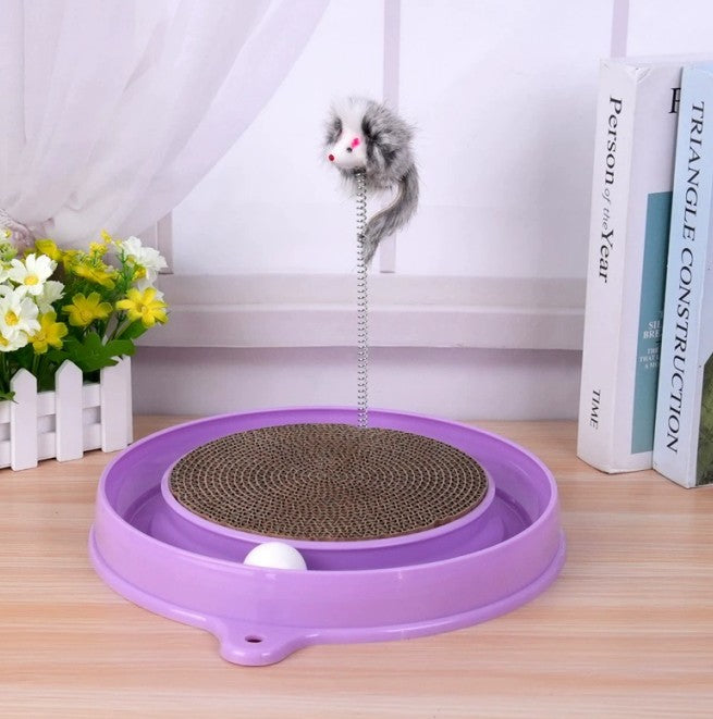 Multi-functional Cat Scratching Board With Ball Track, Various Colours Of Mat Board, Self-height Relief From Boredom To Tease The Cat, With Spring And Ball, Anti-scratch Furniture Artifacts, A Must-ha