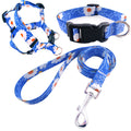 Pet Printing Collar Rope Chest Strap Traction Three-piece Set