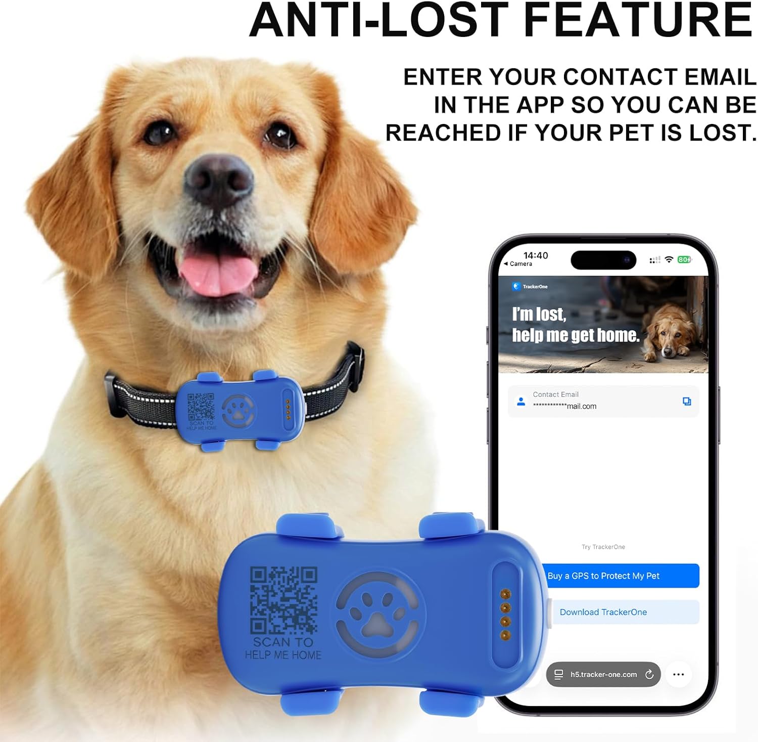 Dog GPS Tracker Real Time, Anti-Lost Pet Tracker With Geofence, Flash Light And Sound Alarm, Unlimited Distance Tracking, Fits Most Pet Collars, Subscription Required