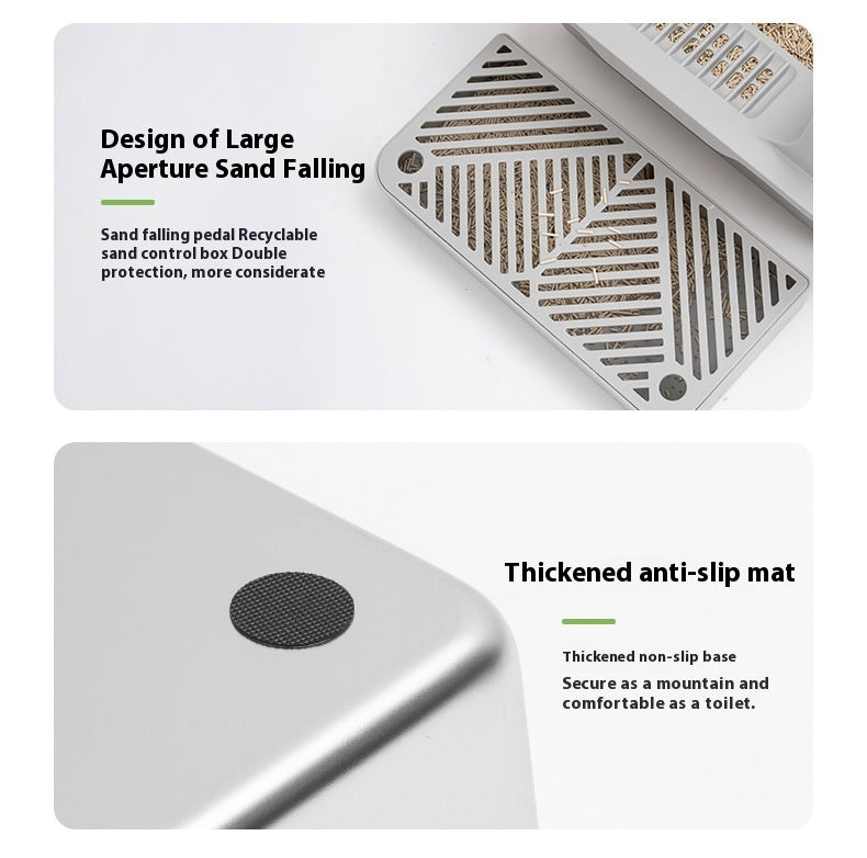 Alloy Litter Box Easy To Clean Widen And Thicken Leak-proof Sand Large Space Semi-closed Cat Toilet