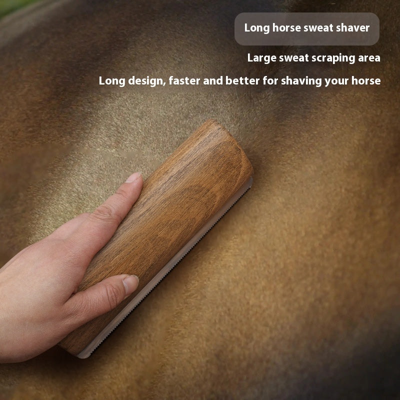 20cm Solid Wood Serrated Sweat Scraper For Horse Horse Cleaning Beauty Tools