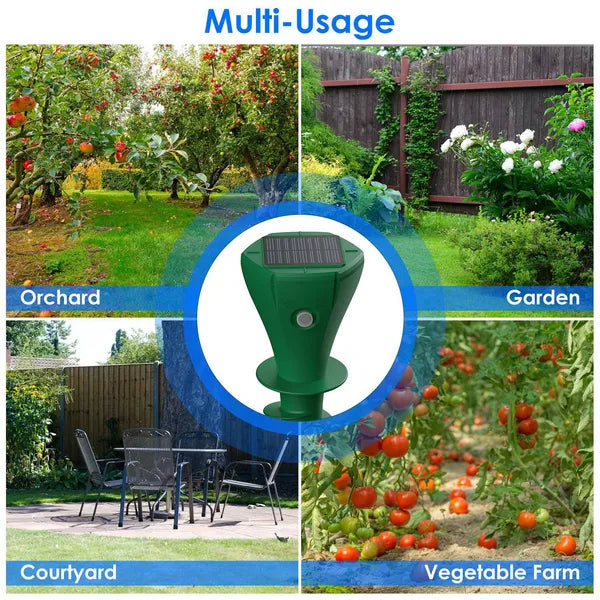 8Pcs Solar Powered Mole Repellent Waterproof Solar Animal Repellers For Moles Gophers Groundhogs Snakes Voles Outdoor Vibration Stake For Farm Garden Yard