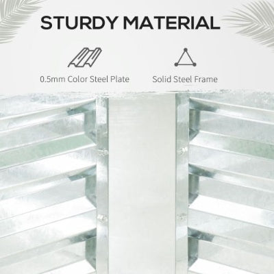 Outsunny Galvanized Raised Garden Bed With Mini Greenhouse Cover, Outdoor Metal Planter Box With 2 Roll-Up Windows For Growing Flowers, Fruits, Vegetables, And Herbs, 50 X 37.5 X 36.25, Green