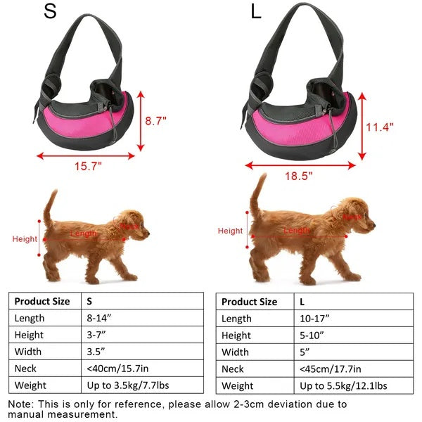 Pet Carrier For Dogs Cats Hand Free Sling Adjustable Padded Strap Tote