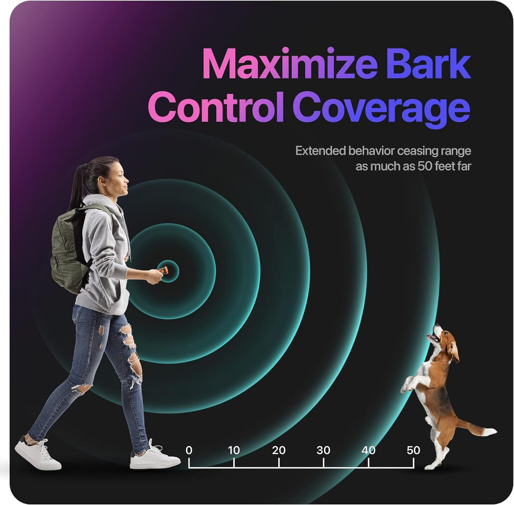Dog Bark Deterrent Device Stops Bad Behavior, Professional Dog Training Tool, Anti Bark Device For Dogs,   Emitters 50ft Range For Dog Training,  To Bark Collar,Dog Training Collar