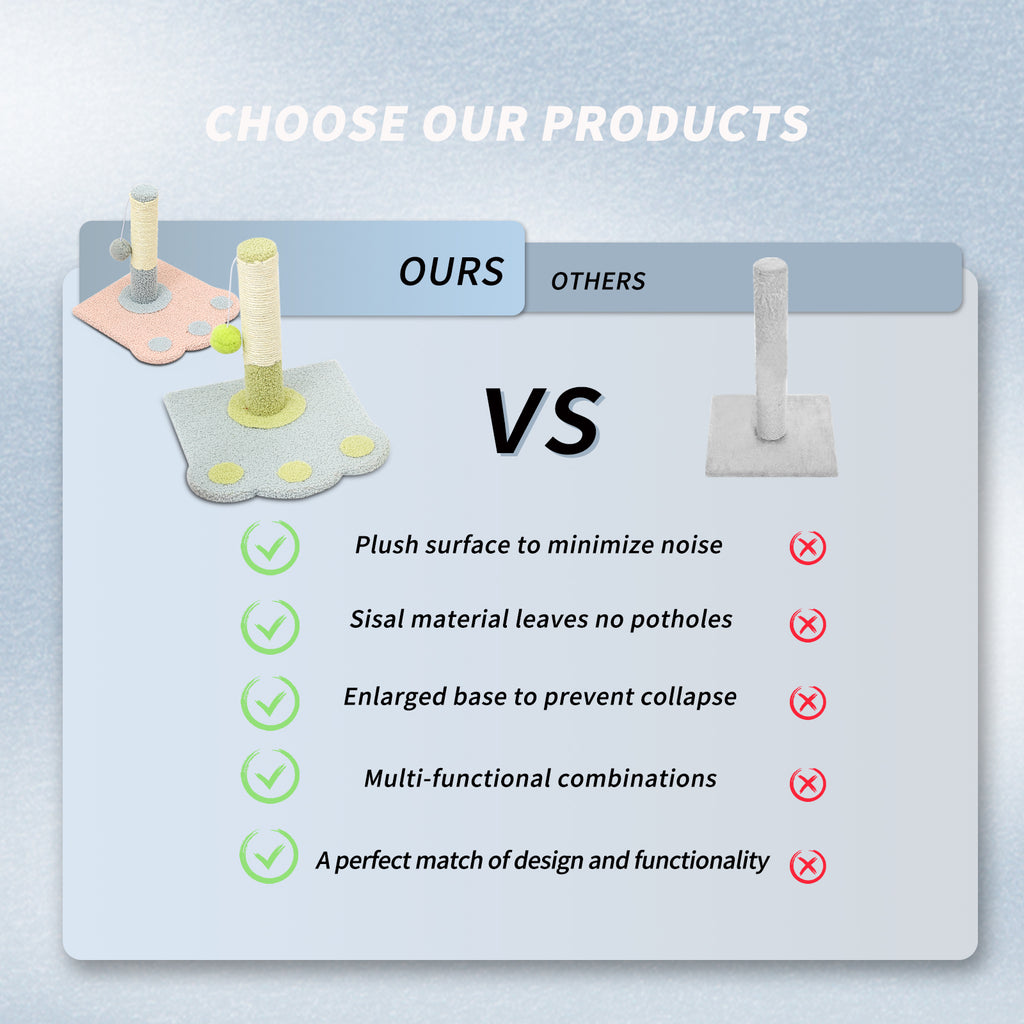 Cute Paw Footprints Cat Scratch Columns, Grinding Claws To Play With Dual Functions, With Cute Footprint Shapes, Contracting Cats To Grind Their Claws Happily