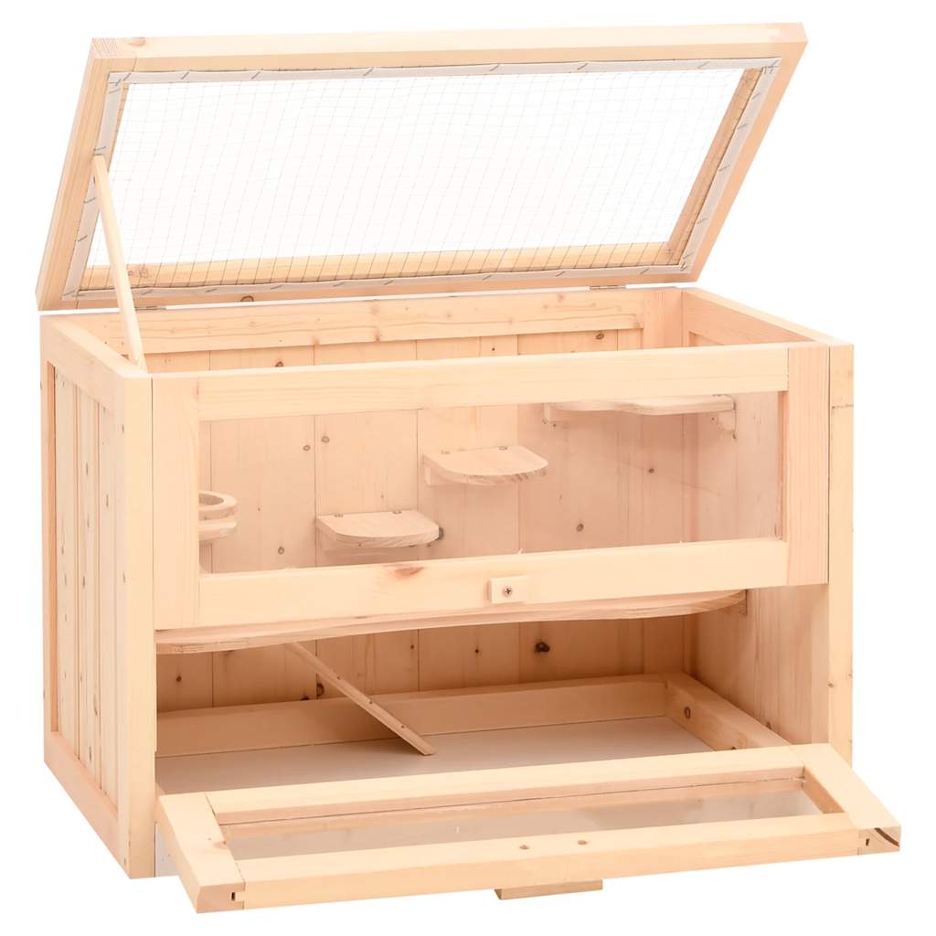 Hamster Cage 60x35.5x42 cm Solid Fir Wood