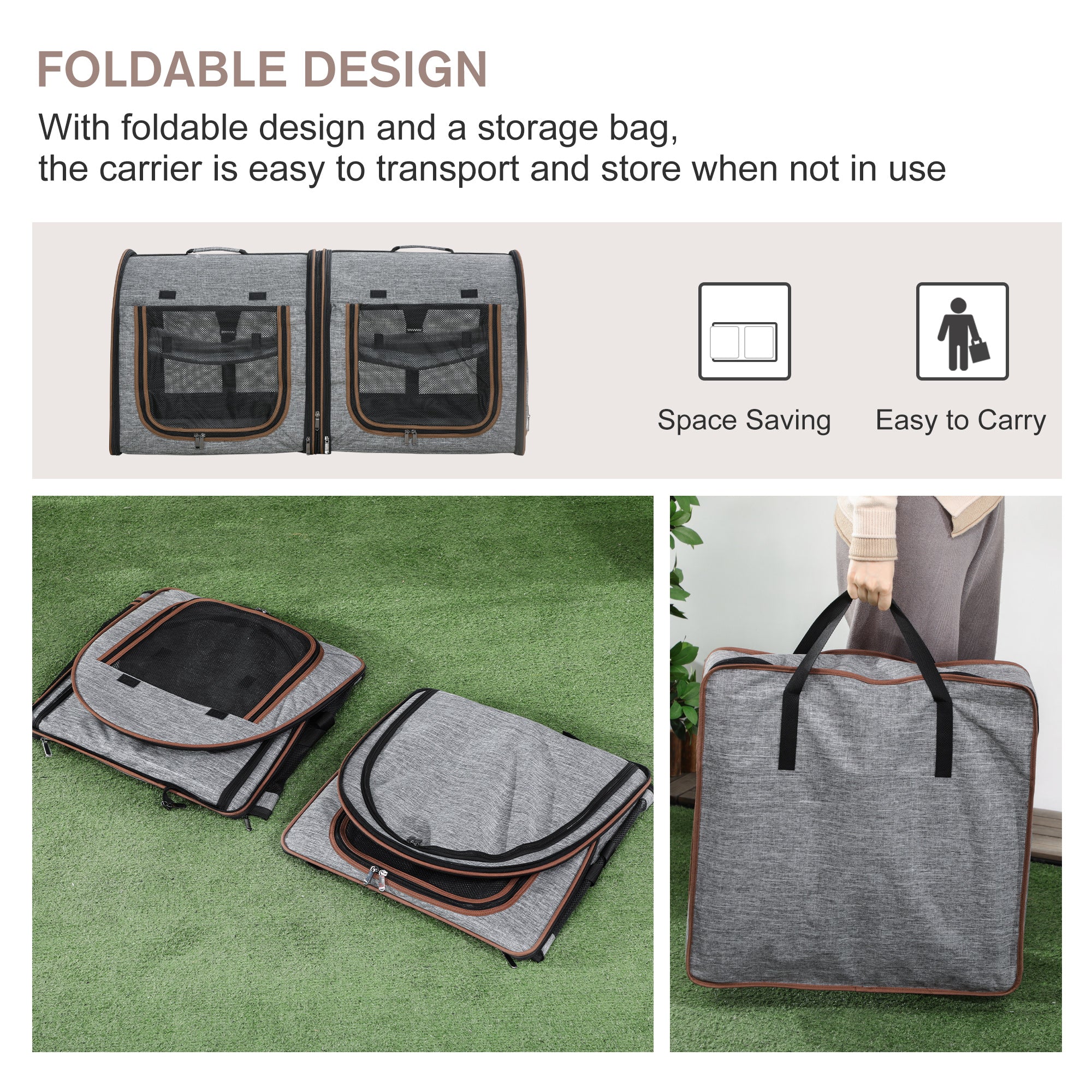 39" Portable Soft-Sided Cat Carrier