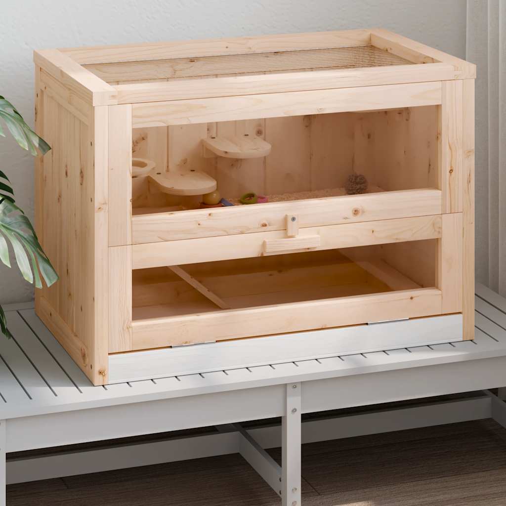 Hamster Cage 60x35.5x42 cm Solid Fir Wood