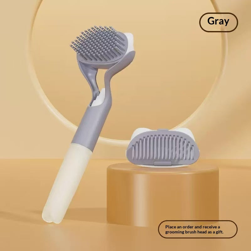 3 in 1 Pet Grooming Tool A Cleaning Brush With A Push button Design
